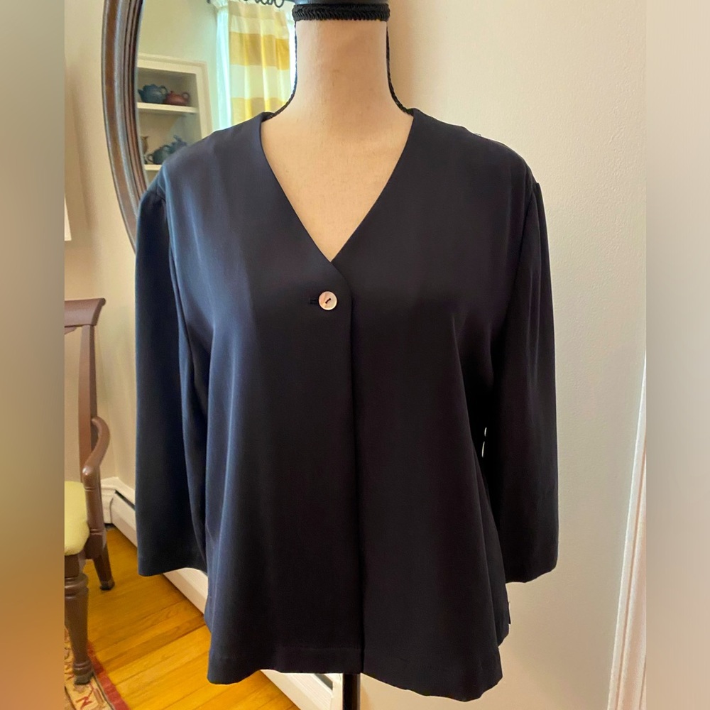 Black silk dress jacket size large